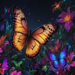 neon butterfly wallpaper