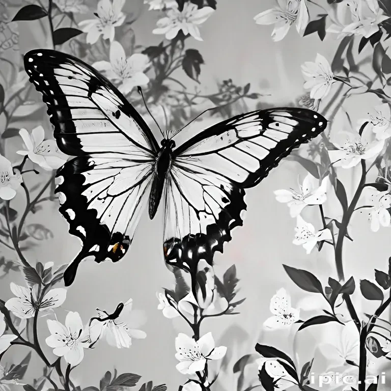 black and white butterfly wallpaper