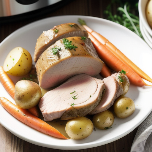 slow cooker pork tenderloin with potatoes and carrots