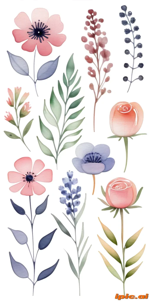 clipart watercolor flowers