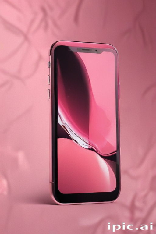 Stylish Pink Smartphone Displaying a Sleek and Modern Aesthetic Design