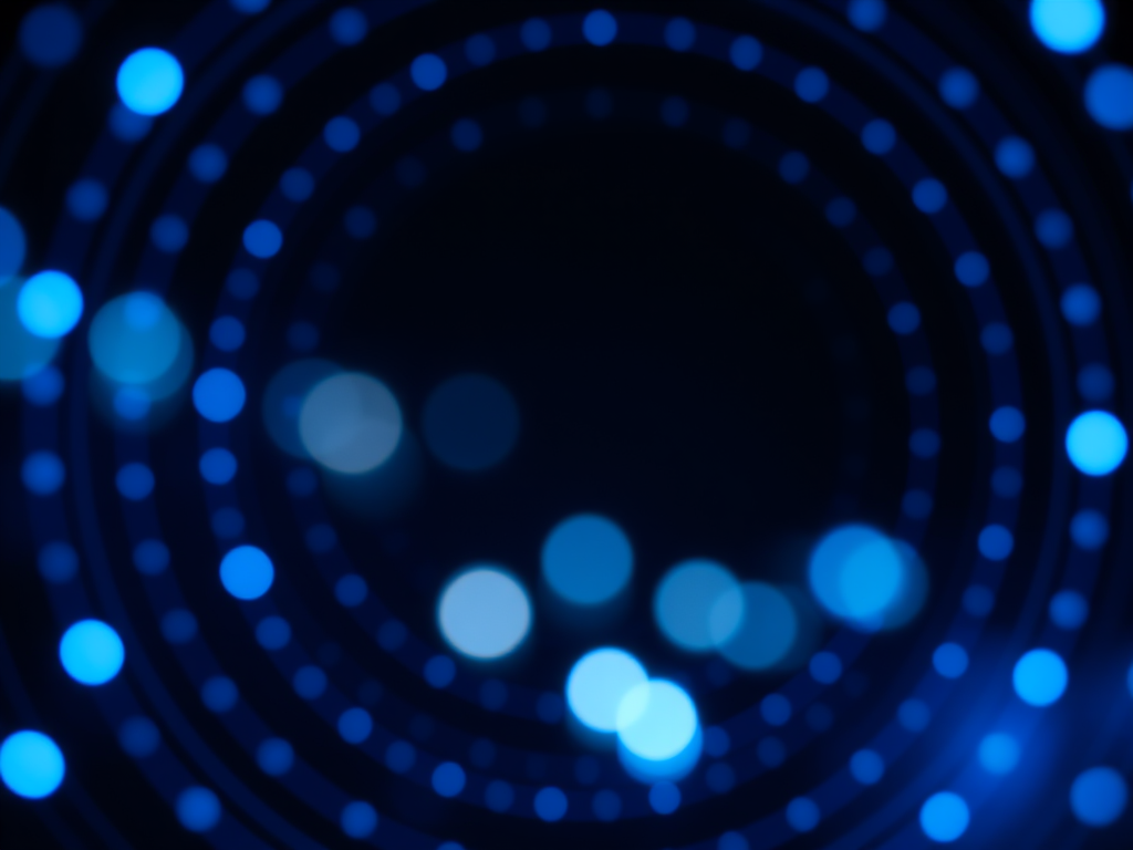 Create a high-resolution abstract background of concentric blue circles with glowing elements and a dark gradient backdrop, captured with a DSLR camera at f/5.6, ISO 100, 1/60s, using a wide-angle lens and a macro perspective for enhanced detail.