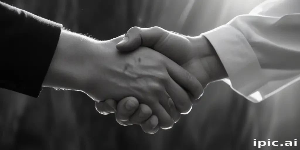 handshake black and white