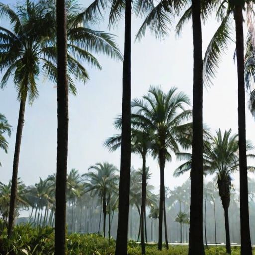 transparent palm trees