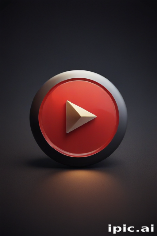Stylized Red Play Button Symbolizing Video Content and Digital Media ...