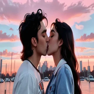 kissing aesthetic