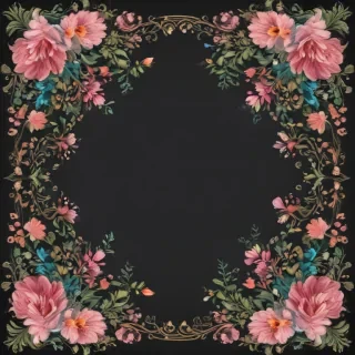 flowery border clipart
