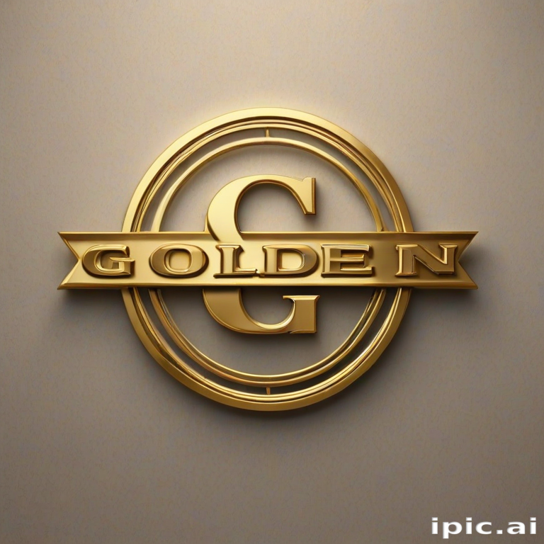 Elegant Golden Logo Design Featuring a Prominent Letter G and Text
