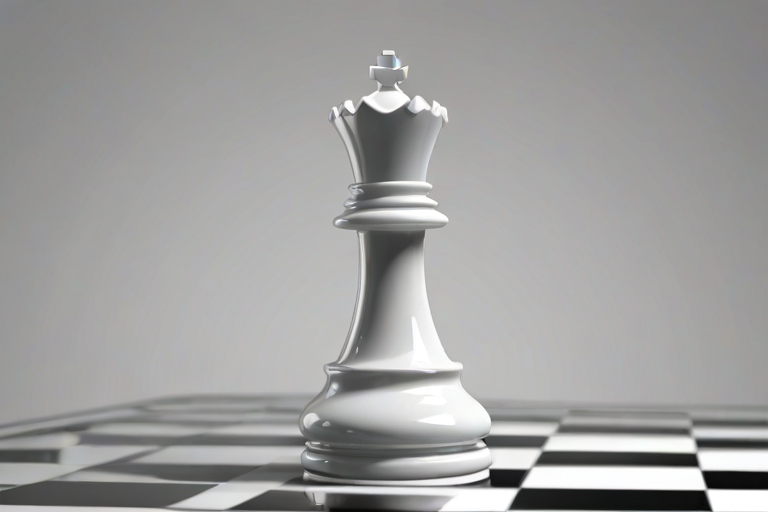 generate an image of a glossy white chess bishop piece with a sleek, modern design on a transparent background