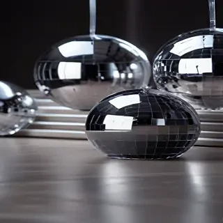transparent disco balls