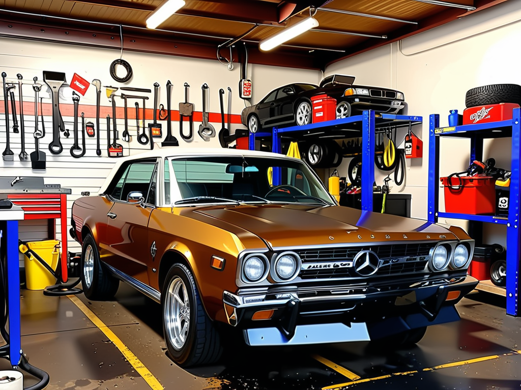 oiled and spoiled at the garage