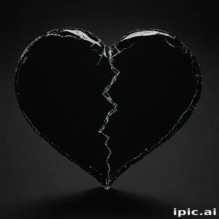 broken heart black background