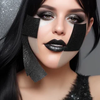 black with glitter