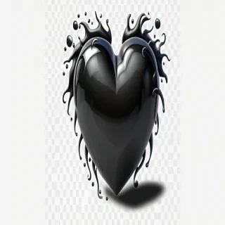 black heart transparent