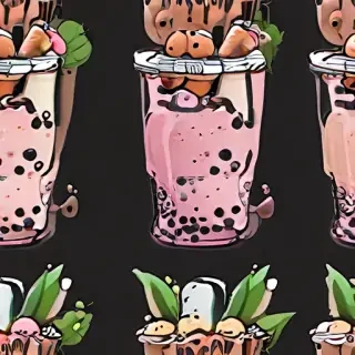 aesthetic boba tea background