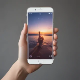 hand holding phone png