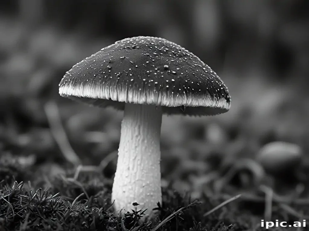 mushroom black and white