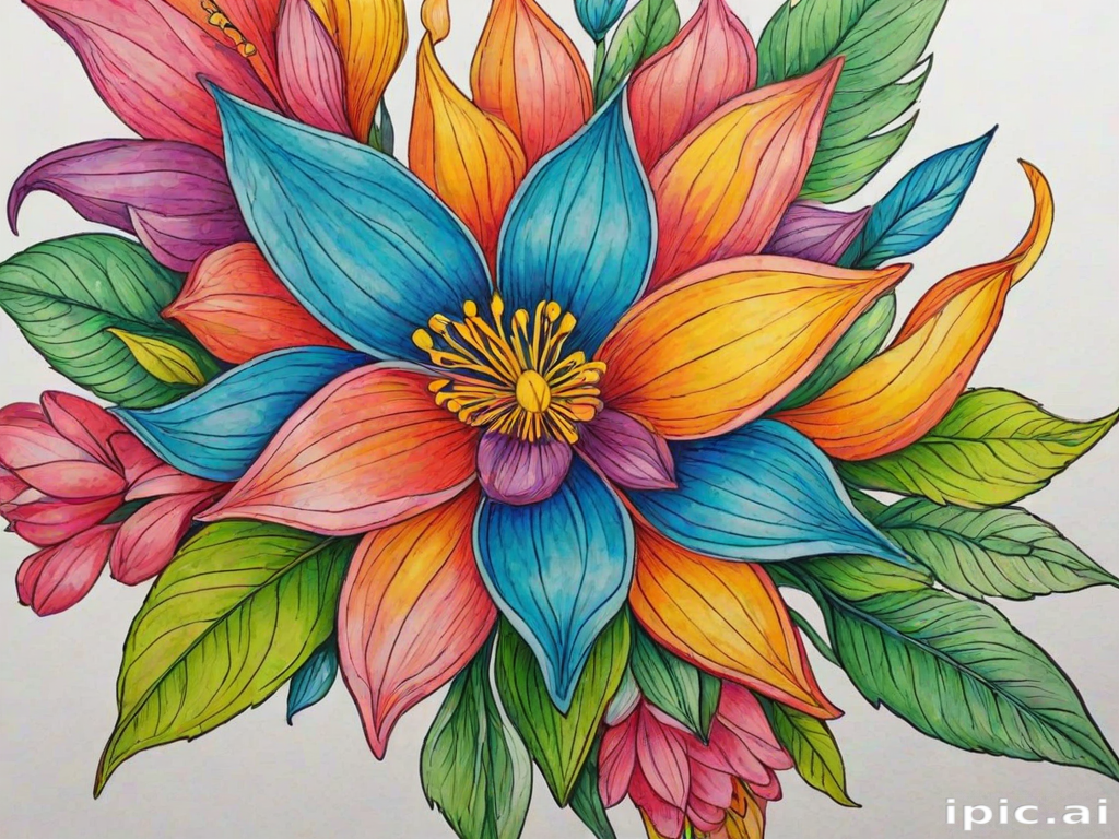 colourful flower drawing