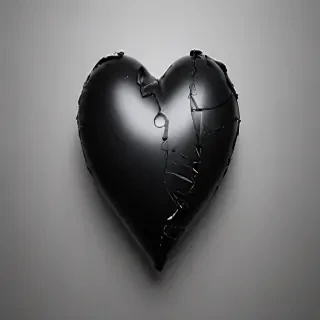 broken black heart
