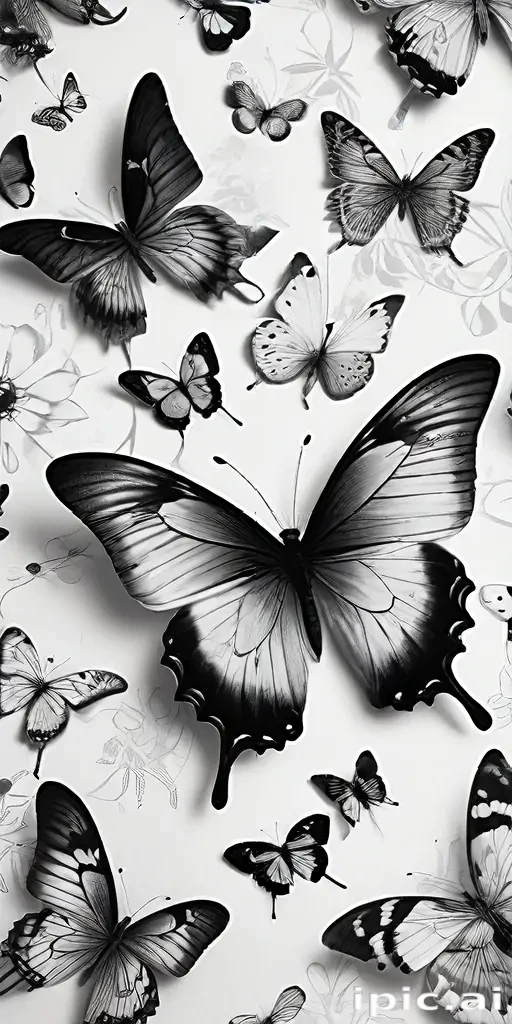 black and white butterfly wallpaper
