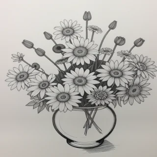 pictures of flowers drawing