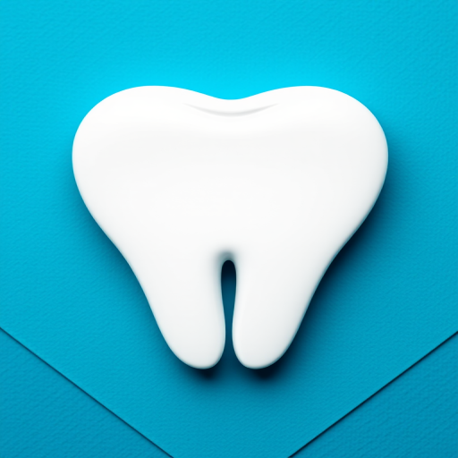 Create a high-resolution image of a tooth icon on a blue diamond background, with a 50mm lens, f/2.8 aperture, ISO 100, at a slight angle for depth, using a DSLR camera.