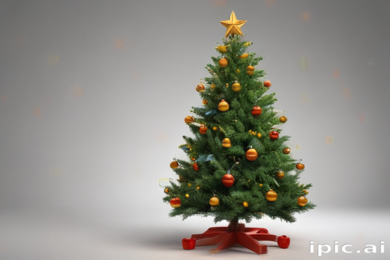 Beautifully Decorated Christmas Tree with Ornaments and a Shining Star