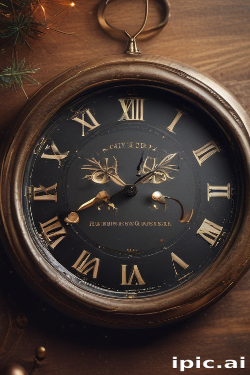 Vintage Wall Clock with Roman Numerals and Intricate Design Elements