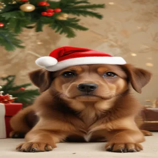 wallpaper christmas dog