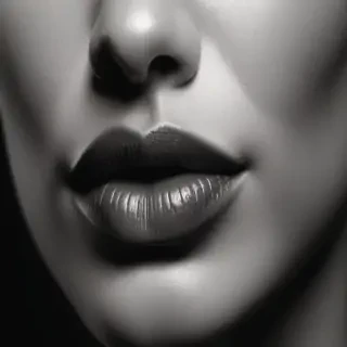 lips black and white clipart