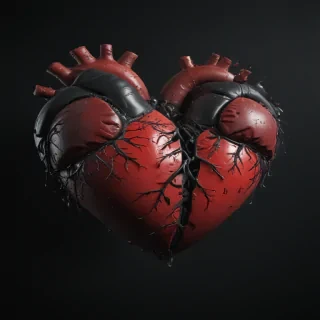 broken heart black background