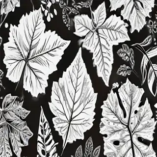 clipart leaf black and white