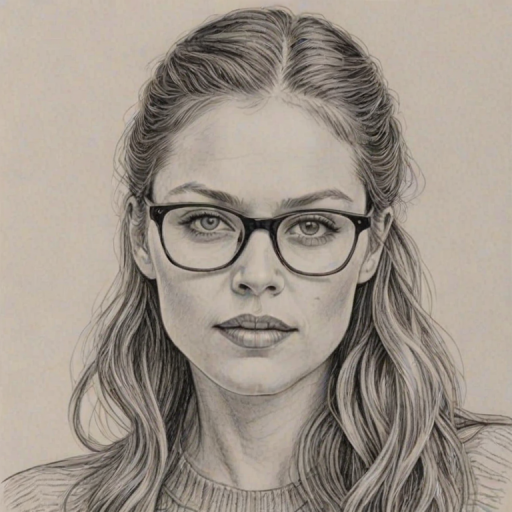 Ravishing Tracy Spiridakos, pencil sketch, portrait of Superb woman 1923s in glasses, hair style beatnik, outline, clear lines, fine lines, 8k
