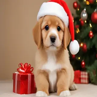 cute christmas dog wallpaper