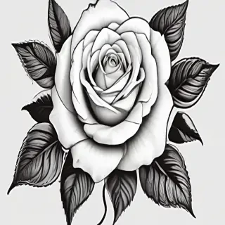 black and white rose clip art