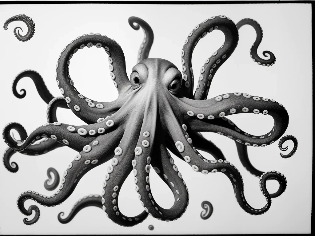 octopus black and white
