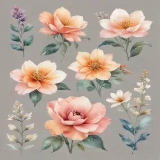 watercolor flowers clipart