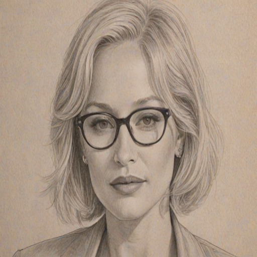 Pleasing Ellen Barkin, pencil sketch, portrait of Stunning woman 1945s in glasses, hair style beatnik, outline, clear lines, fine lines, 8k