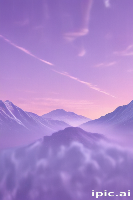 Serene Twilight Over Majestic Mountains Under a Dreamy Purple Sky