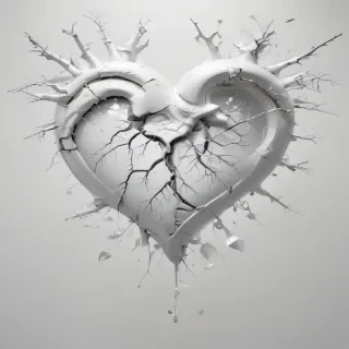 white broken heart
