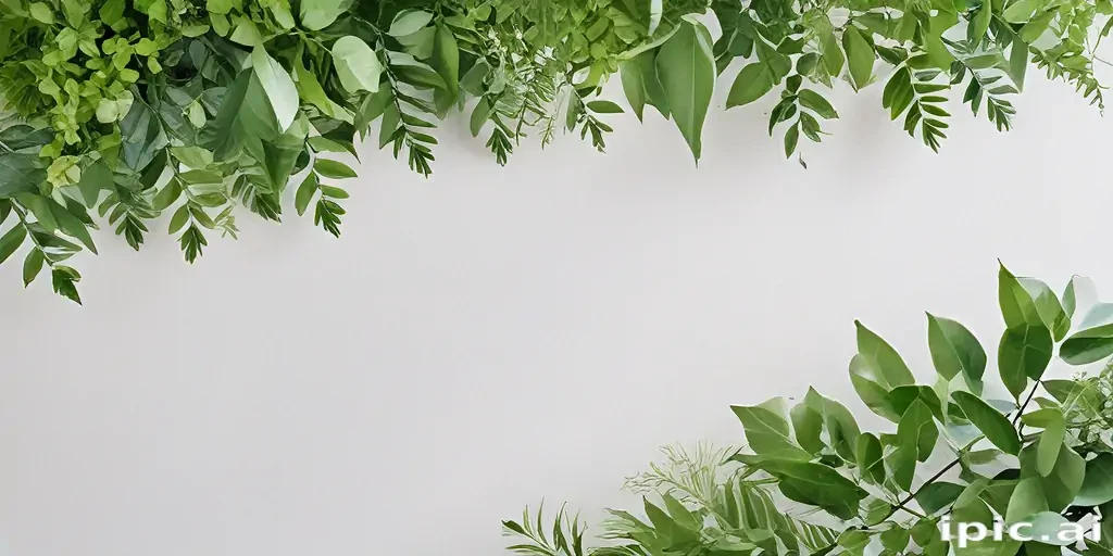 white and greenery background