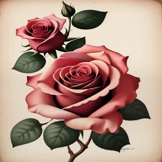 vintage rose illustration