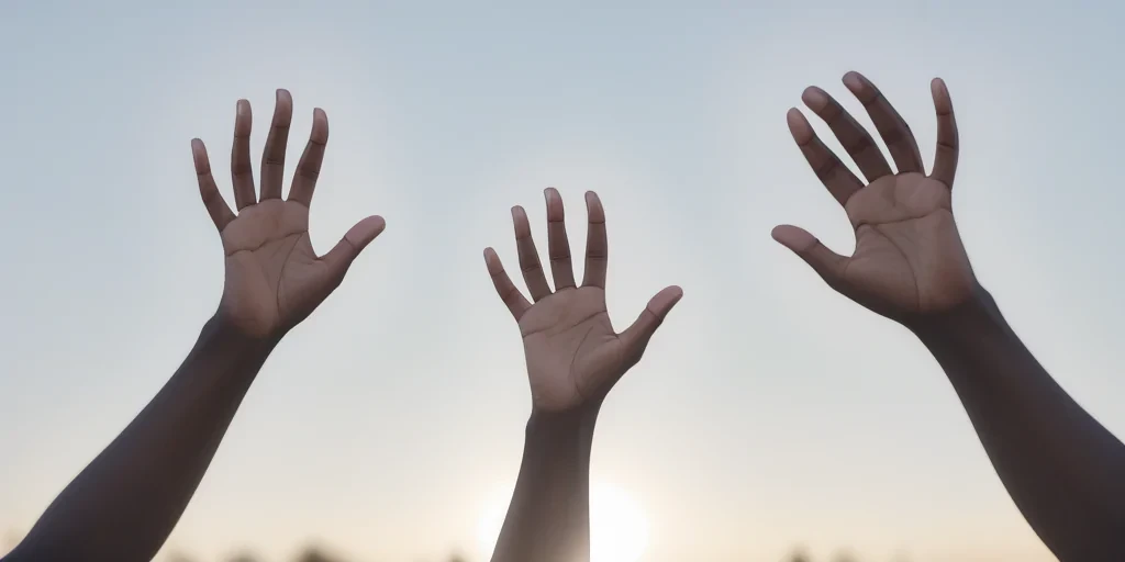 hands reaching out