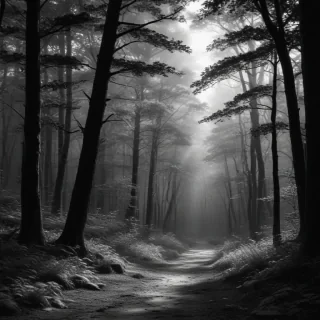 forest clipart black and white
