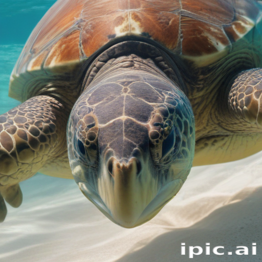 A Majestic Sea Turtle Gracefully Swimming Through Crystal Clear Ocean ...