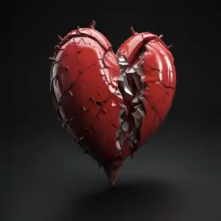broken heart black background