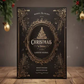 christmas card template psd