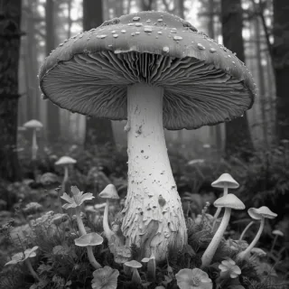 mushroom clip art black and white