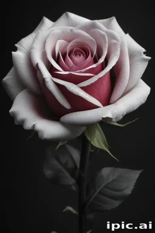 rose with black and white background