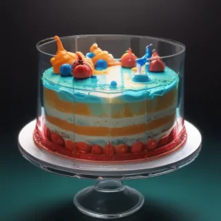 transparent birthday cake
